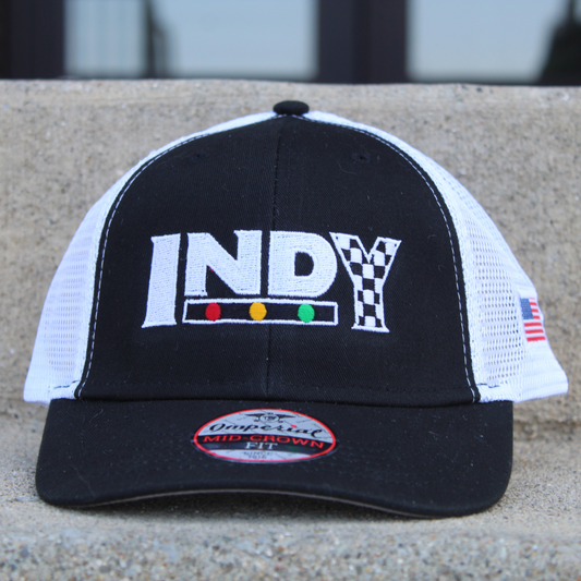 The Indy Hat - Black / White Mesh Back - Junior