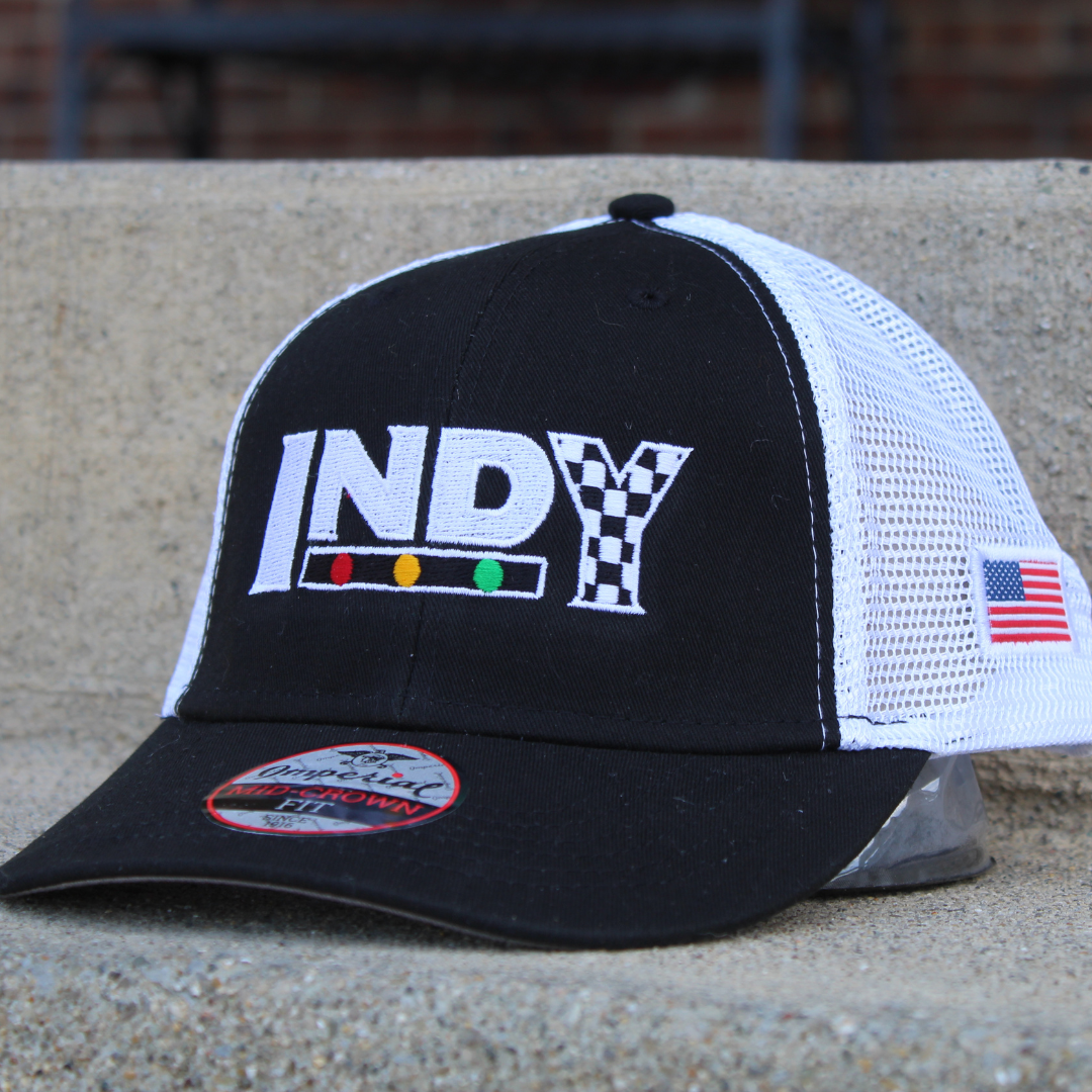 The Indy Hat - Black / White Mesh Back - Adult