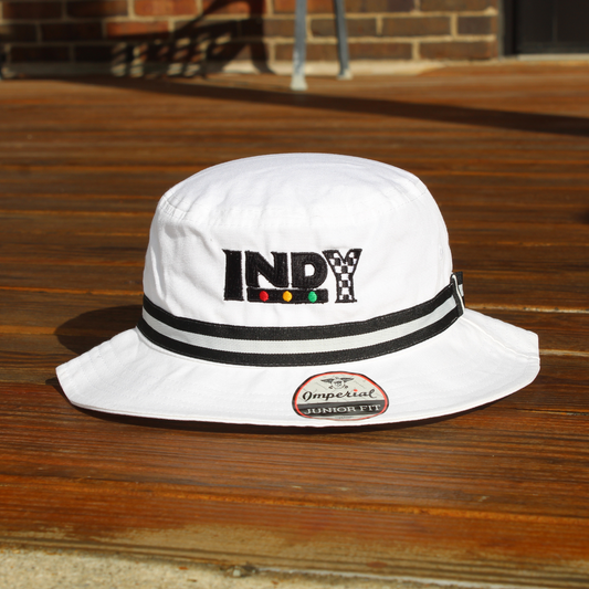 The Indy Hat - White Bucket Hat - Junior