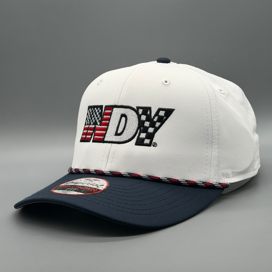 2026 Edition - Two Tone Mid-Crown Rope Hat - White / Navy